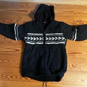 Alpaca Wool and fleece zip up hoodie